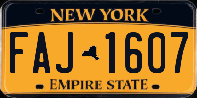 NY license plate FAJ1607