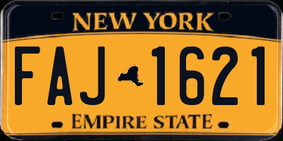NY license plate FAJ1621