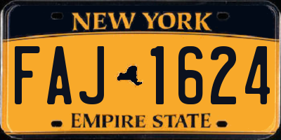 NY license plate FAJ1624