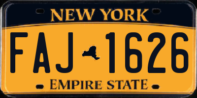 NY license plate FAJ1626