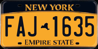 NY license plate FAJ1635