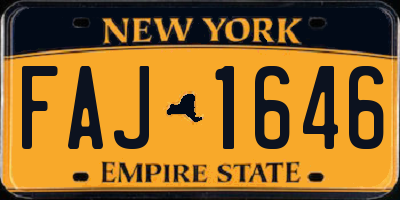NY license plate FAJ1646