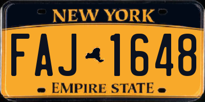 NY license plate FAJ1648