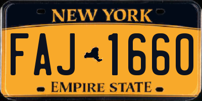 NY license plate FAJ1660