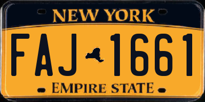 NY license plate FAJ1661
