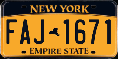 NY license plate FAJ1671