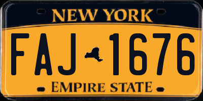 NY license plate FAJ1676