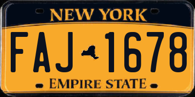 NY license plate FAJ1678