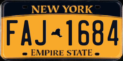 NY license plate FAJ1684
