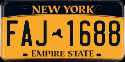 NY license plate FAJ1688