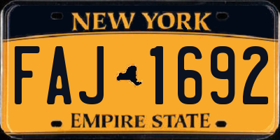 NY license plate FAJ1692