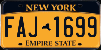 NY license plate FAJ1699