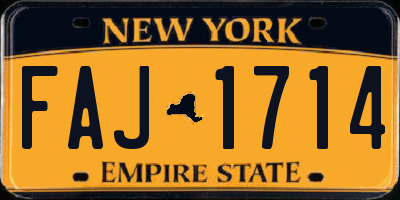 NY license plate FAJ1714