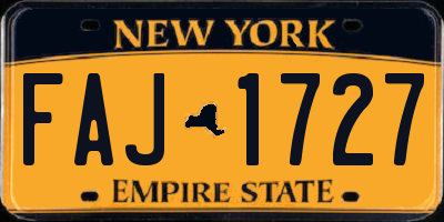 NY license plate FAJ1727