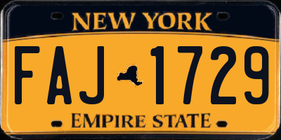 NY license plate FAJ1729