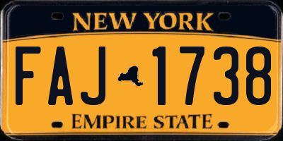 NY license plate FAJ1738