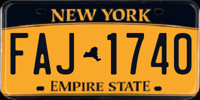 NY license plate FAJ1740