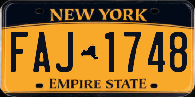 NY license plate FAJ1748
