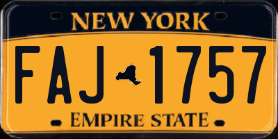 NY license plate FAJ1757