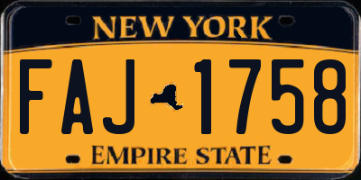 NY license plate FAJ1758
