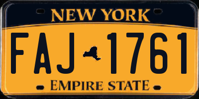 NY license plate FAJ1761