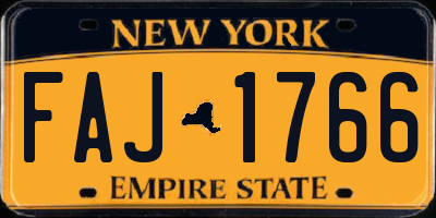 NY license plate FAJ1766