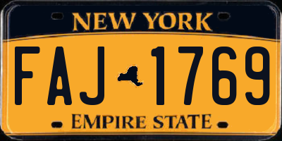 NY license plate FAJ1769