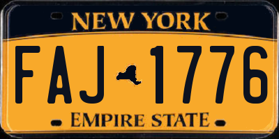 NY license plate FAJ1776
