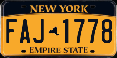 NY license plate FAJ1778