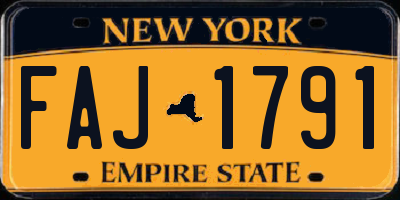 NY license plate FAJ1791