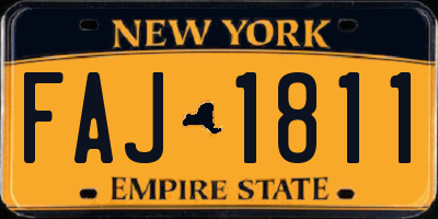 NY license plate FAJ1811
