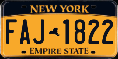 NY license plate FAJ1822