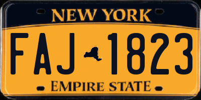 NY license plate FAJ1823