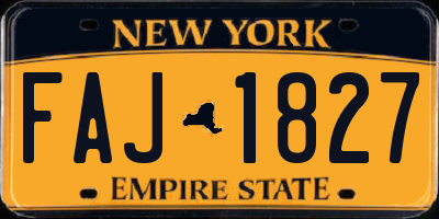 NY license plate FAJ1827