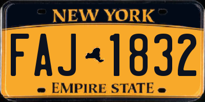 NY license plate FAJ1832