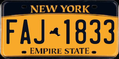 NY license plate FAJ1833