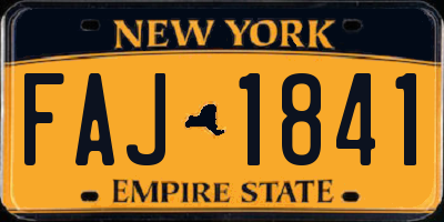 NY license plate FAJ1841