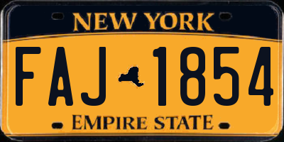 NY license plate FAJ1854