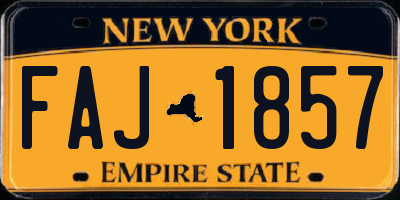 NY license plate FAJ1857