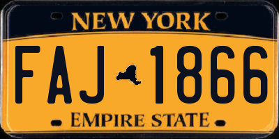 NY license plate FAJ1866