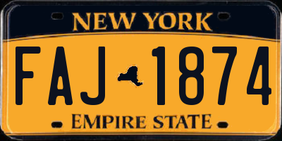 NY license plate FAJ1874