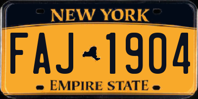 NY license plate FAJ1904