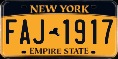 NY license plate FAJ1917