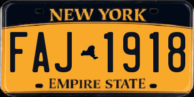 NY license plate FAJ1918