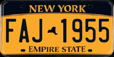 NY license plate FAJ1955