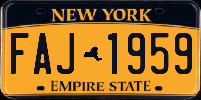 NY license plate FAJ1959
