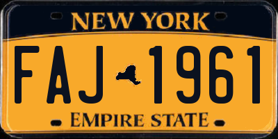 NY license plate FAJ1961
