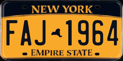 NY license plate FAJ1964