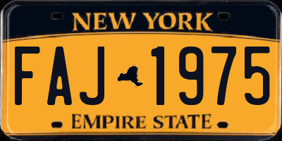 NY license plate FAJ1975