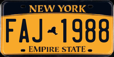 NY license plate FAJ1988